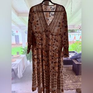 1XL-  Boutique 9  Floral Maxi with Bishop Sleeves- perfect for Easter 🐣✝️